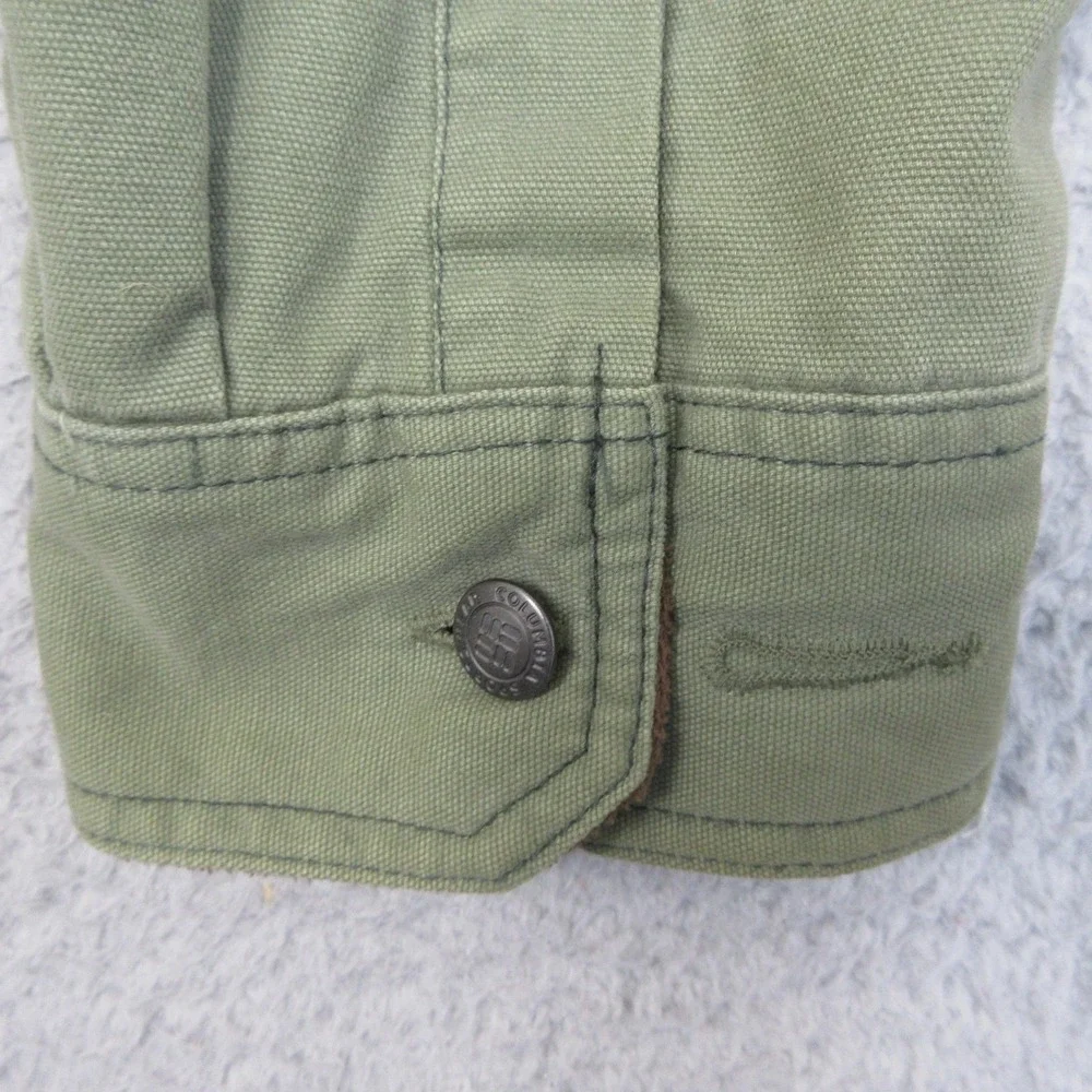 Columbia Chore Coat Jacket Mens XL Green Canvas Fleece Lined Shacket Outdoor